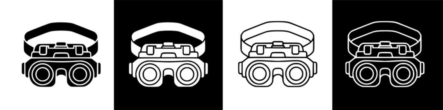 Night Vision Goggles Icon Set for Digital Design.