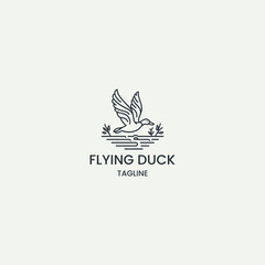 Obraz premium Flying duck logo template vector illustration design