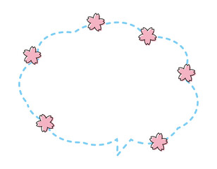 Naklejka premium 春の見出しイラスト 桜 ふきだし