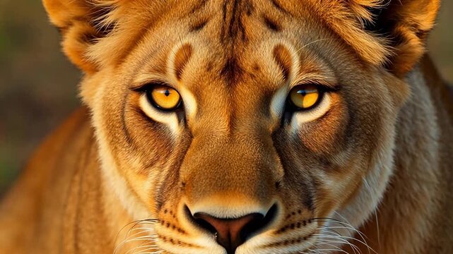 Closeup of a lions face