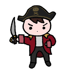 Obraz premium Handdrawn tropical beach doodles in blue line art