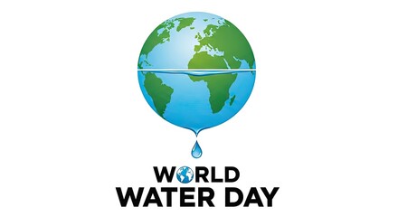 World water day awareness graphic with earth balloon