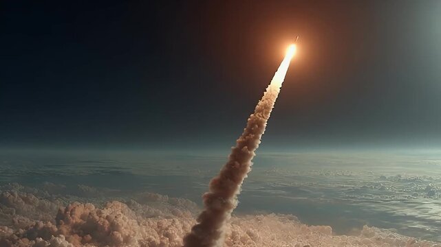 war missile in the sky at night