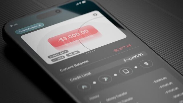 Banking app showing multiple money transfer alerts, card blocked suspected fraud