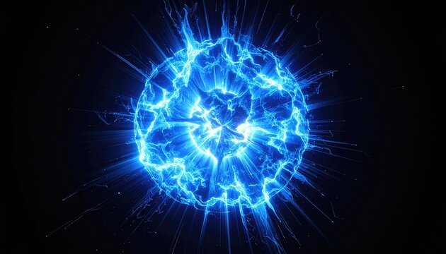 Glowing orb of light, emanating radiant energy against black backdrop