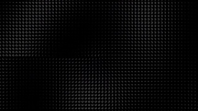 Animated abstract background featuring crescent particle patterns, flowing wave distortions, and dynamic geometric motion. Ideal for motion graphics, technology visuals, digital displays, presentation