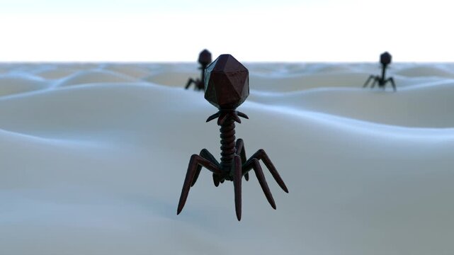 Black bacteriophage medical bg science micro organic view able to loop endless 4k