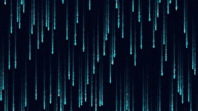 Futuristic Hindi Script Falling Like Matrix Rain Animation, Blue Hindi Devanagari Matrix Digital Rain Code Background, Abstract Technology Indian Characters Cascade