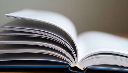 Open book with many pages fanned out, showing the texture and detail of the paper