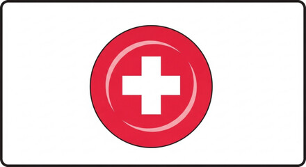 Obraz premium Red cross symbol on white background medical help sign healthcare logo first aid icon