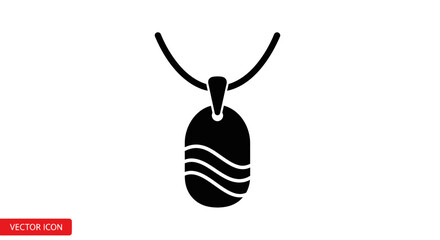 Elegant minimalist necklace icon with a distinctive oval pendant featuring a serene wavy pattern