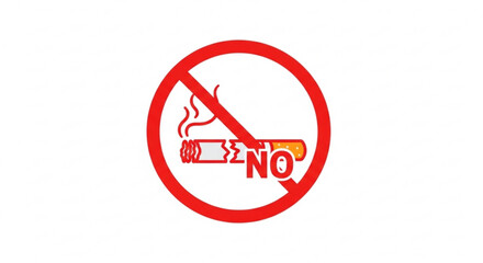 Obraz premium No smoking sign with red circle and line through cigarette