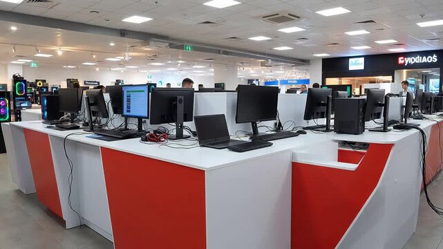 Office with computer workstations