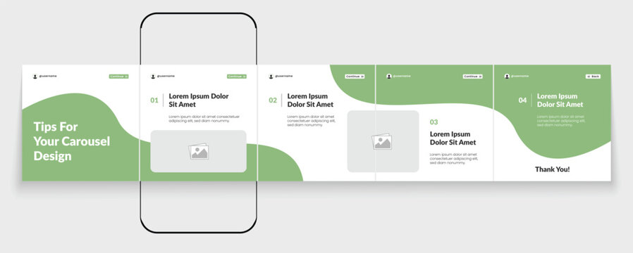 Set of LinkedIn carousel post, social media Instagram carousel post, modern and editable business carousel template design	