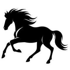 Obraz premium Silhouette of a wild horse running