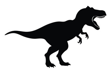 Tyrannosaurus Rex dinosaur silhouette vector illustration.