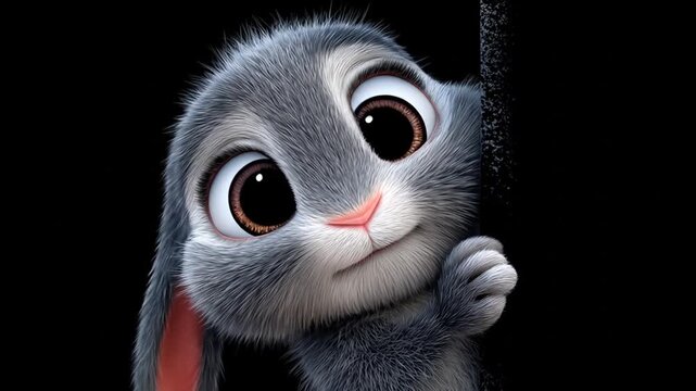 Charming bunny portrait against dark backdrop for diverse visual projects