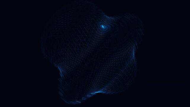 Seamless 4K loop of a Hologram Geodesic Dome with holographic rotation and rhythmic line-weight fluctuations. Ideal for architectural visualization, digital twin environments, and structural animation