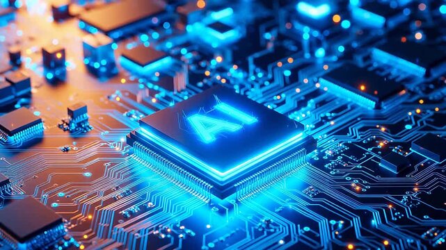 AI chip on circuit board