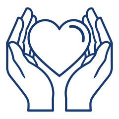 Obraz premium Outline Hands Holding Heart UI Icon for App UI