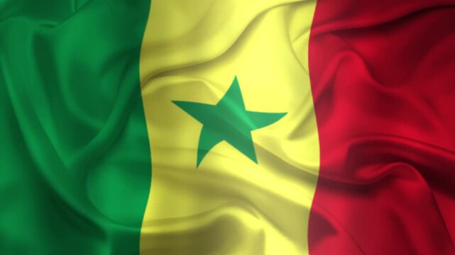Flag of Senegal, Senegal 3D Animation flag waving in the wind. 4K Senegal&nbsp;Flag Animation waving with fabric texture.
