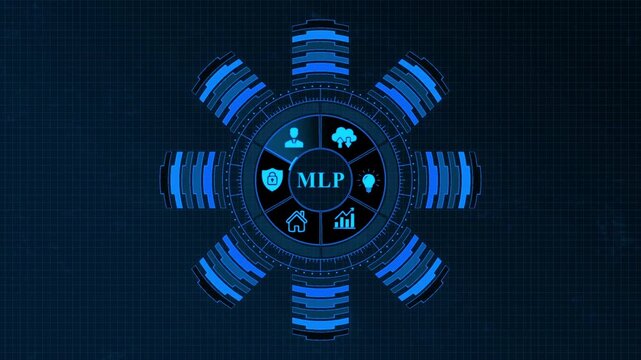 Blue M L P Infographic Template with and Graphs Business Finance Technology
