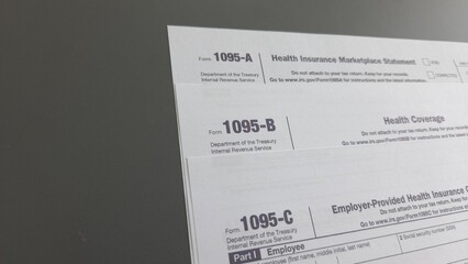 Obraz premium Form 1095-A, 1095-B, 1095-C combined