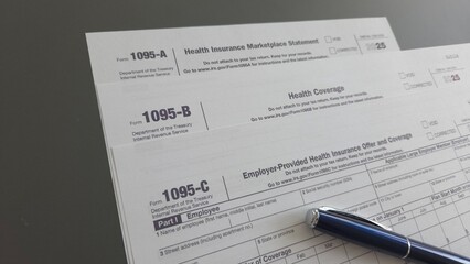 Obraz premium Form 1095-A, 1095-B, 1095-C combined