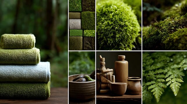 Spa collage green orchids bambo for health lifestyle 