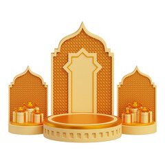 Fototapeta premium Three podiums 3D Illustration
