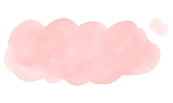 Pastel cloud speech bubble watercolor round contour for Png design template for wedding invitation,decoration, banner, background elements. Hand drawing.

