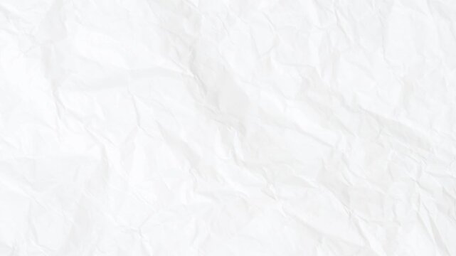 looping paper textures. Close up of a crumpled piece of white paper showing texture. Perfect for overlays, stop motion, Motion video background textures 4k resolution. crumpled paper texture.