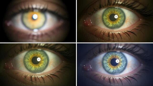Comparative human vision states, sharp focused sight versus blurry impaired perception, illustrating various vision problems, eye health conditions, optical medical challenges