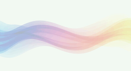 Obraz premium Abstract Pastel Wavy Brush Strokes on a White Background, Soft Color Gradient Flowing Waves