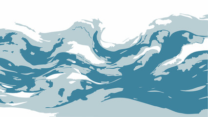 Vector dynamic water displaying the raw power and motion of the ocean's cresting waves. capturing the serene essence.