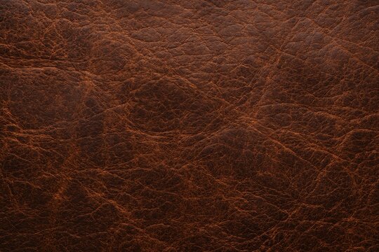Brown leather texture background with fine wrinkles and creases