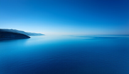 Fototapeta premium Peaceful Serene Landscape Featuring Gradual Blue Hues Evoking Calmness And Tranquility In Minimalist Design