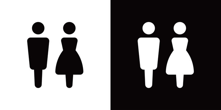 おしゃれなモノクロトイレアイコン