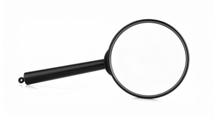Fototapeta premium Black Magnifying Glass on White Background