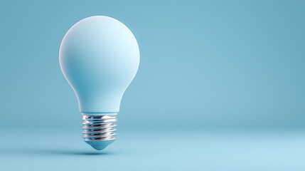 Minimalist blue light bulb symbolizing creative idea