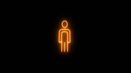Glowing neon boys icon image on black background. Neon men icon. Suitable for user interface design, © MD. SOBUS ALI