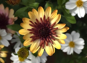 Beautiful Osteospermum (African daisy) growing in a garden