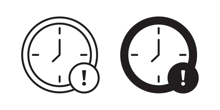 Alarm exclamation icon for web, design. Linear illustrations, editable strokes