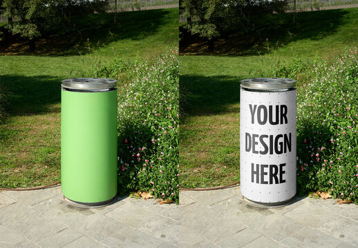 Mockup Of Customized Trash Can