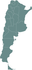Fototapeta premium Argentina Map with Administrative Provinces and Topographic Terrain 