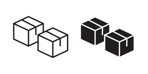 Fototapeta premium Box icon for web, design. Linear illustrations, editable strokes