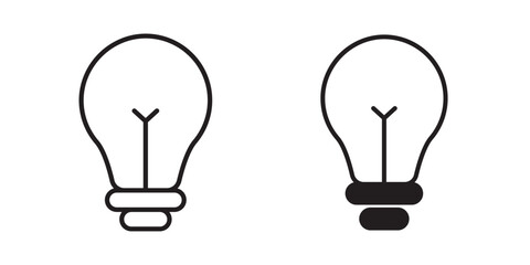 Bulb icon for web, design. Linear illustrations, editable strokes