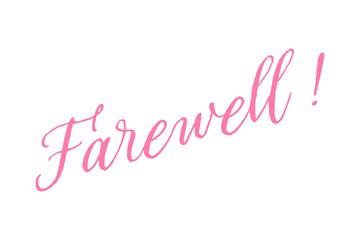Farewell ! - Farewell!（さようなら！、ごきげんよう！）の文字の、美しい筆記体をイメージしたロゴマーク、カリグラフィー
