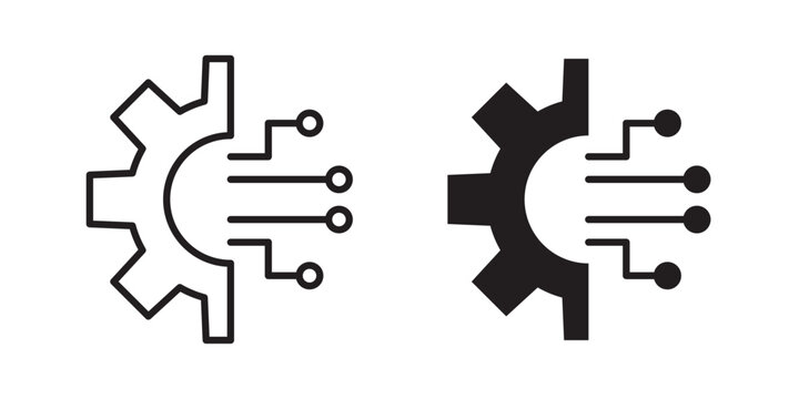 Digital transformation icon for web, design. Linear illustrations, editable strokes