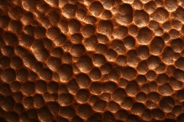 Burnished copper colored metal with irregular hammered pattern